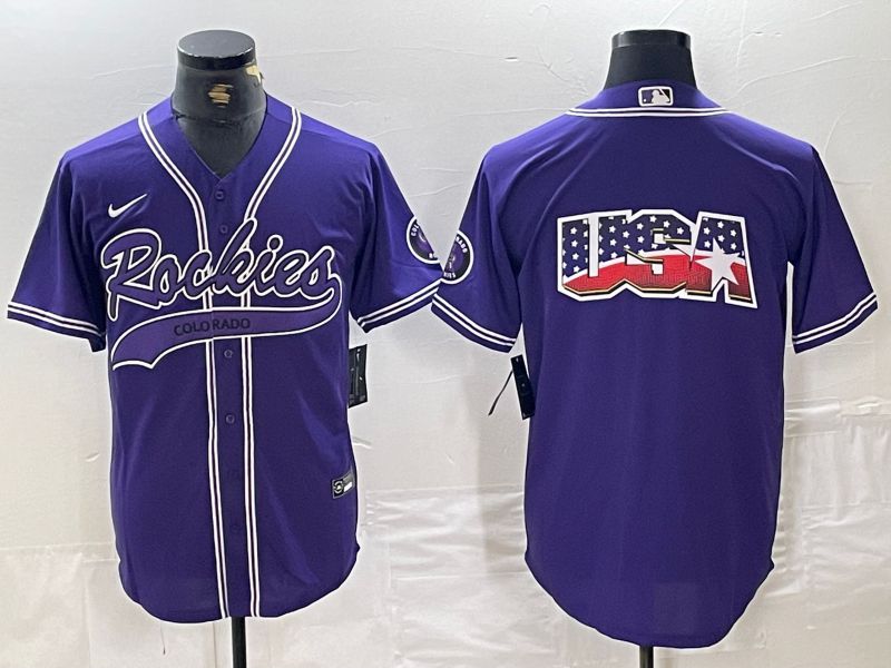 Men Colorado Rockies Blank Purple Joint name Nike 2024 MLB Jersey style 5->colorado rockies->MLB Jersey